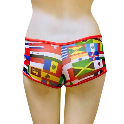 Mesh Short With Countries Flag Designs