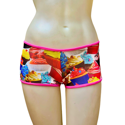 Mesh Short With Cup Cake Designs