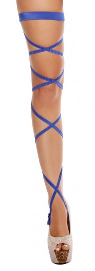 Royal Blue Pair of Leg Strap with Attached Thigh Garter