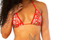 Christmas Metallic Print Basic Triangle Bikini Top Stocking Stuffer