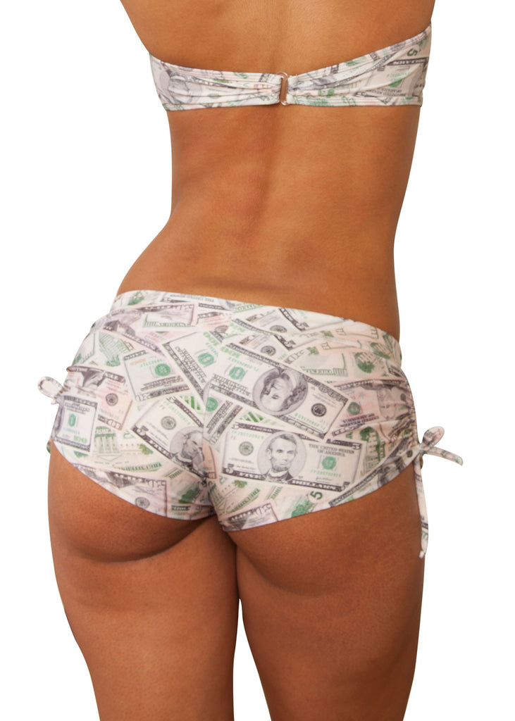 Cheeky Tie Side Money Print Shorts- Sassy Assy