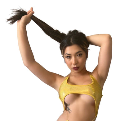 Gold Holographic Mini Dress 