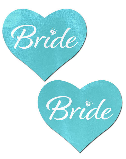 Tiffany Blue 'Bride' Heart Nipple Pasties by Pastease®